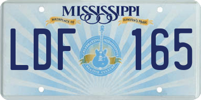 MS license plate LDF165
