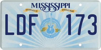 MS license plate LDF173