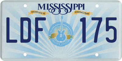 MS license plate LDF175