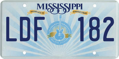 MS license plate LDF182
