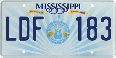 MS license plate LDF183