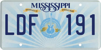 MS license plate LDF191