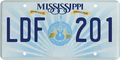 MS license plate LDF201