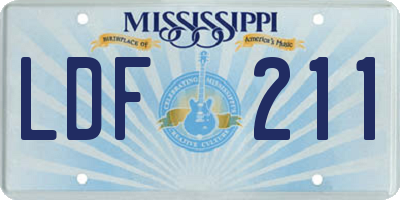 MS license plate LDF211