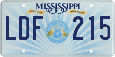 MS license plate LDF215
