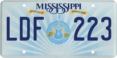 MS license plate LDF223