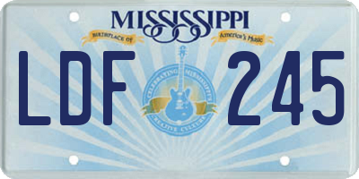 MS license plate LDF245