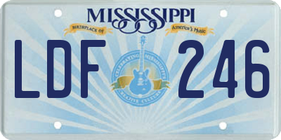 MS license plate LDF246