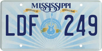 MS license plate LDF249