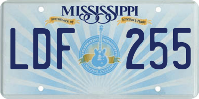 MS license plate LDF255