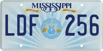 MS license plate LDF256