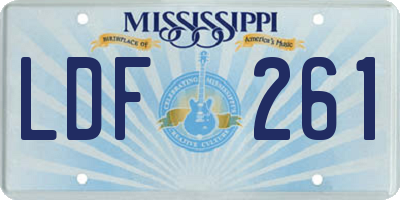 MS license plate LDF261