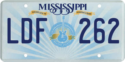 MS license plate LDF262