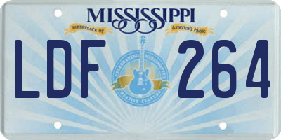 MS license plate LDF264