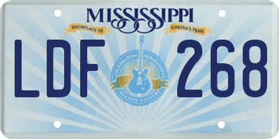 MS license plate LDF268