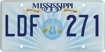 MS license plate LDF271
