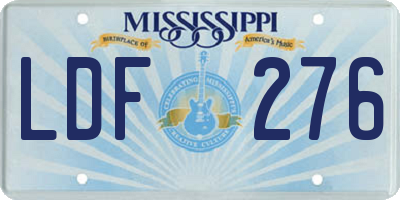 MS license plate LDF276