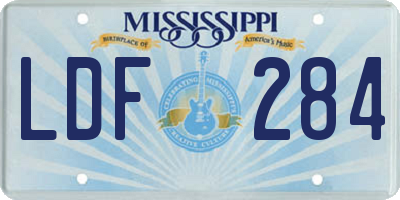 MS license plate LDF284