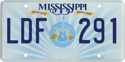 MS license plate LDF291