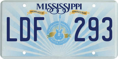MS license plate LDF293