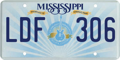 MS license plate LDF306
