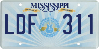 MS license plate LDF311