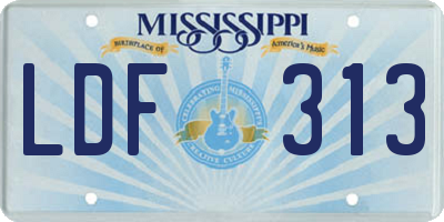 MS license plate LDF313