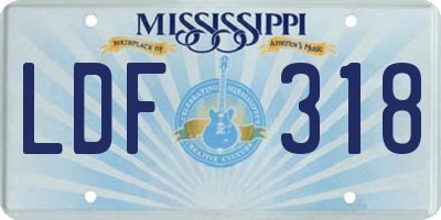 MS license plate LDF318