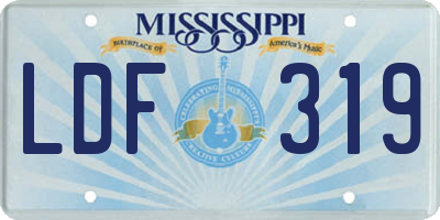 MS license plate LDF319