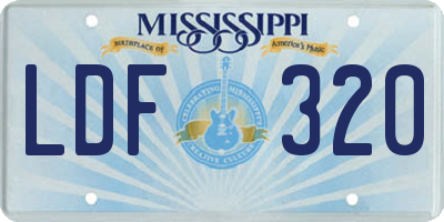 MS license plate LDF320