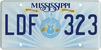MS license plate LDF323