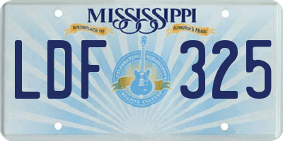 MS license plate LDF325