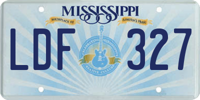 MS license plate LDF327