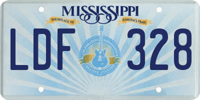MS license plate LDF328