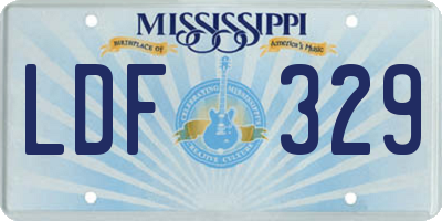 MS license plate LDF329