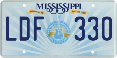 MS license plate LDF330