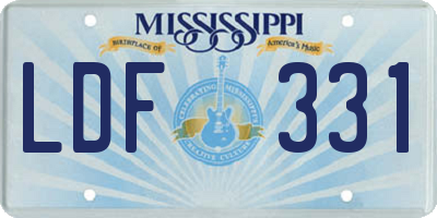 MS license plate LDF331