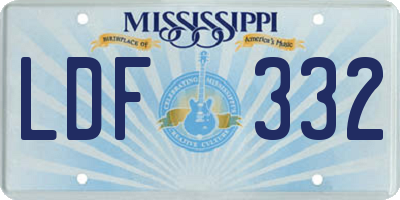 MS license plate LDF332