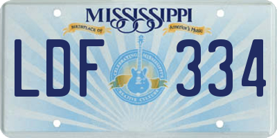 MS license plate LDF334
