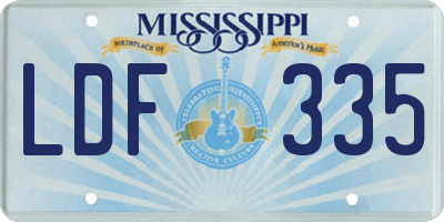 MS license plate LDF335