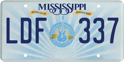MS license plate LDF337