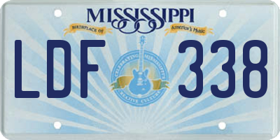 MS license plate LDF338