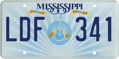 MS license plate LDF341