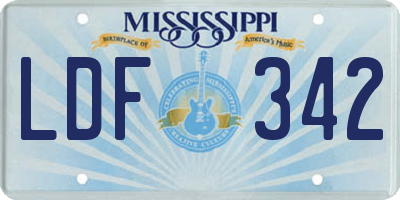 MS license plate LDF342