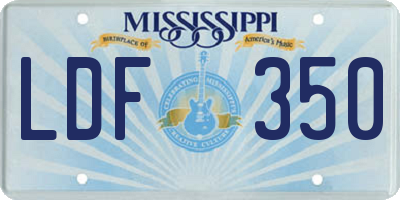 MS license plate LDF350