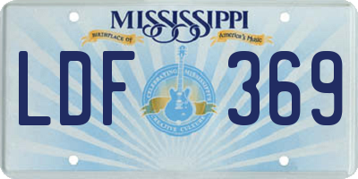 MS license plate LDF369