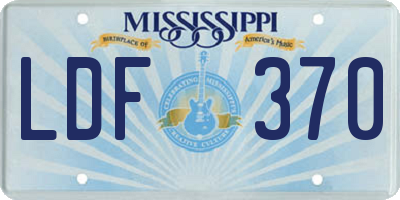 MS license plate LDF370