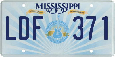 MS license plate LDF371