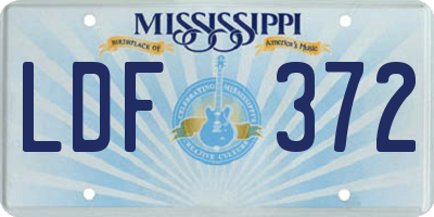 MS license plate LDF372