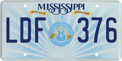MS license plate LDF376